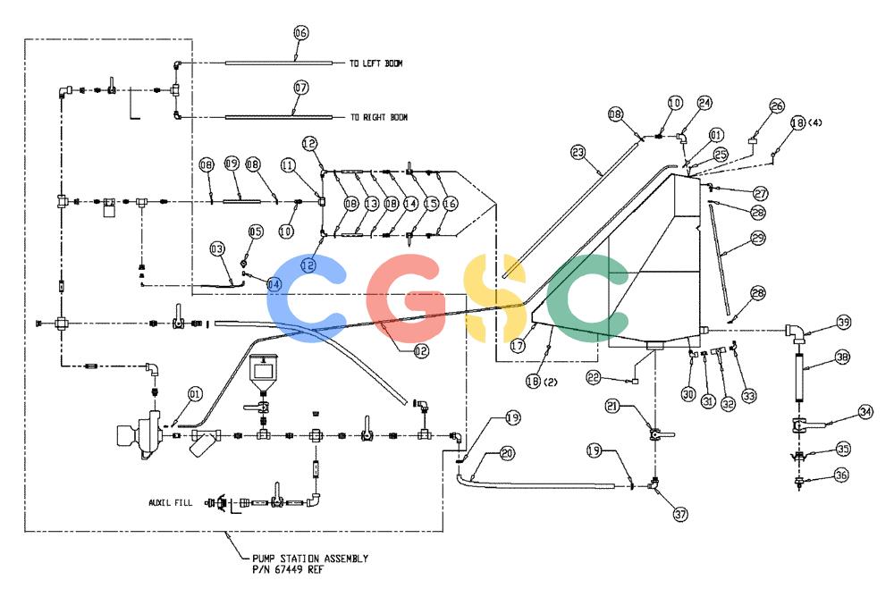 凯斯零件查询(437) - FLEX-AIR APPLICATOR (5/98-2/99) (10-002) - PLUMBING, WET KIT, 4 WHL, REAR Case Agriculture