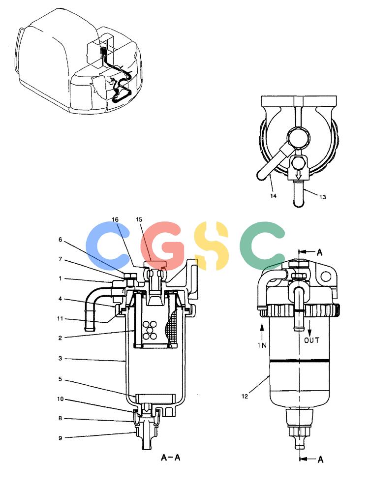 纽荷兰零件查询(EH80) - MIDI CRAWLER EXCAVATOR ASN LF04-02000 (N4TA18001 thru N4TA18010, ASN N5TA18011 -) (NA) (1/ (017) - SEPARATOR ASSEMBLY, WATER New Holland Constructuion