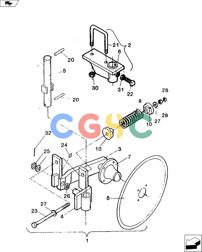 凯斯零件查询(3200) - TOOLBAR - DMI (1/80-12/90) (75.200.07) - 20" SPRING COLTER ASSEMBLY Case Agriculture