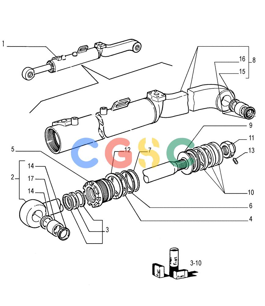 纽荷兰零件查询(FL145) - CRAWLER LOADER (N.A. VERSION) (11/98-) (3.447[01]) - DUMP CYLINDER New Holland Constructuion
