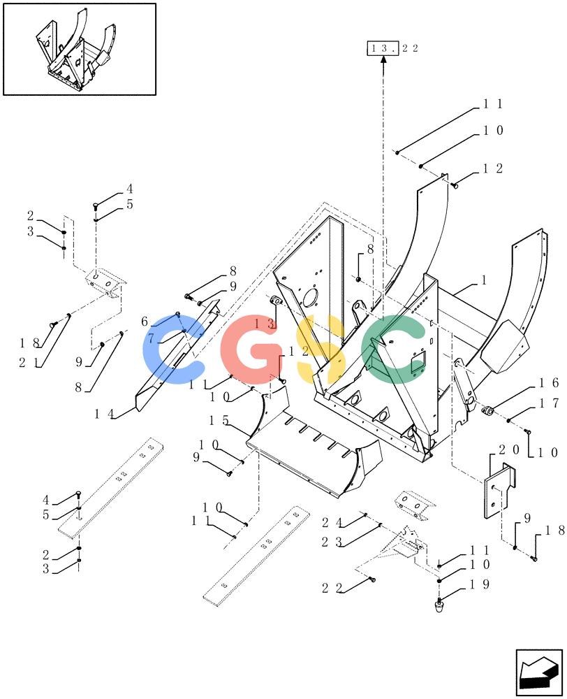 凯斯零件查询(LBX331P) - BIG RECTANGULAR BALER 'PACKER CUTTER' (6/01-12/03) (13.21[01]) - FEED CHAMBER Case Agriculture