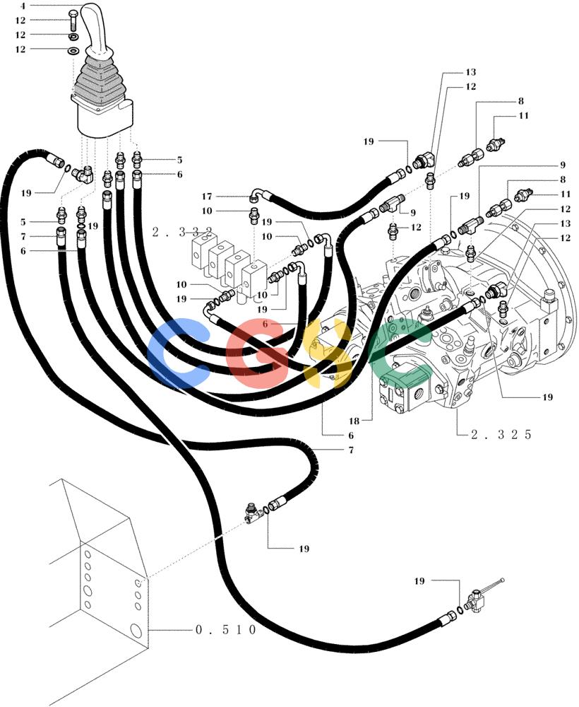 纽荷兰零件查询(FD80) - CRAWLER DOZER (1/98-) (2.339[01]) - HYDROSTATIC TRANSMISSION CONTROL LINES New Holland Constructuion