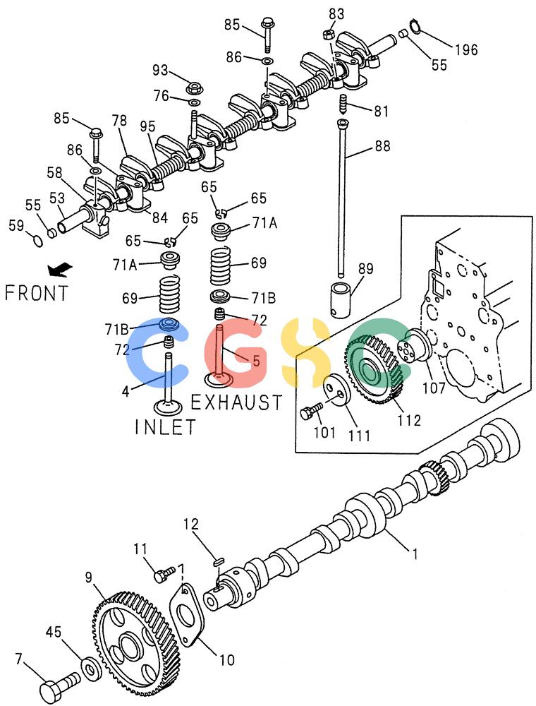 纽荷兰零件查询(E200SRLC) - CRAWLER EXCAVATOR BTW LA04-01506 - LA04-01625 (08-006) - CAMSHAFT AND VALVE New Holland Constructuion