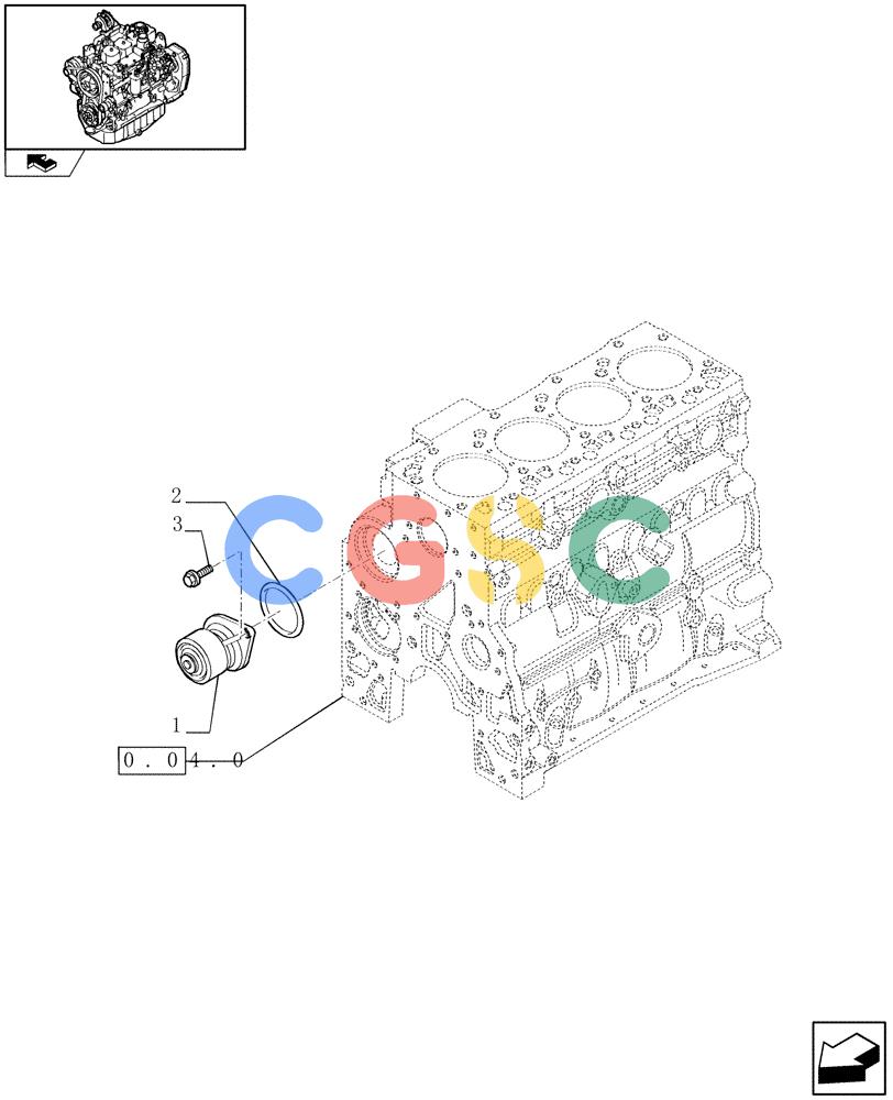 神钢零件查询(F4GE9484A J600) - ENGINE 504120790 - 87052264 (1/07-12/10) (0.32.0) - WATER PUMP (2852293) Kobelco