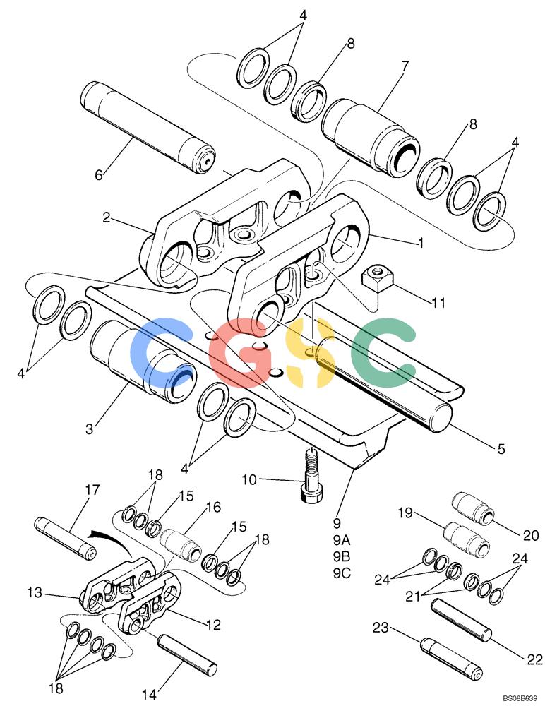 纽荷兰零件查询(D95B) - CRAWLER DOZER TIER 3 (3/08-) (05-09) - TRACK CHAIN, SEALED New Holland Constructuion