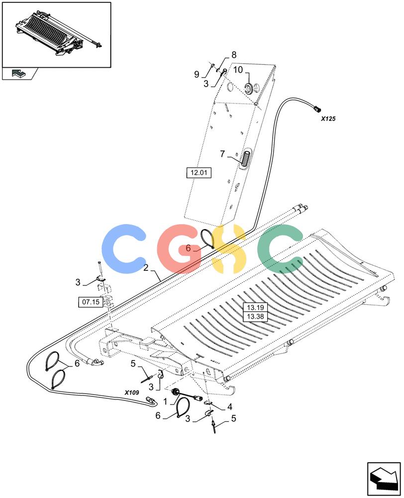 凯斯零件查询(LB433R) - BIG RECTANGULAR BALER 'ROTOR CUTTER' (9/08-12/12) (06.17[01]) - KNIFE DRAWER CUT, ELECTRICITY Case Agriculture