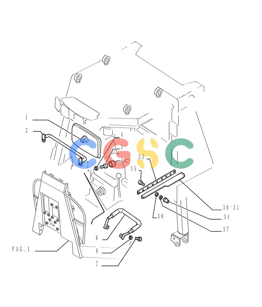 纽荷兰零件查询(D150) - CRAWLER DOZER (1/05-) (9.651[10]) - ROPS CANOPY - COMPONENTS - OPTIONAL CODE 784111201 New Holland Constructuion