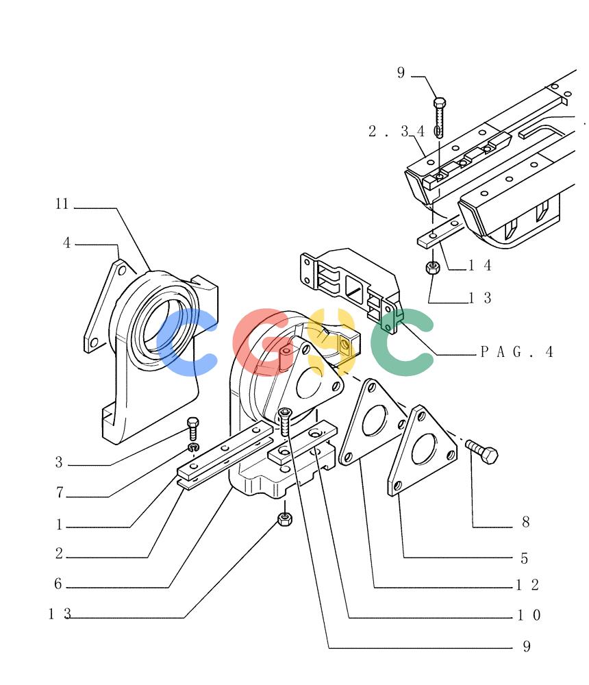 纽荷兰零件查询(DC150.B) - CRAWLER DOZER TIER 2 (3/03-) (2.346[02]) - TRACK IDLER - SUPPORT New Holland Constructuion