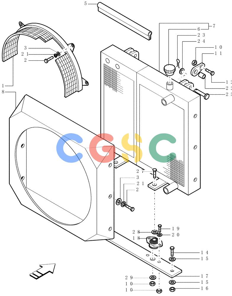 纽荷兰零件查询(FD80) - CRAWLER DOZER (1/98-) (0.550[01]) - ENGINE COOLING SYSTEM - WATER RADIATOR New Holland Constructuion