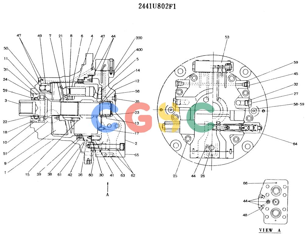 神钢零件查询(K916LC) - MARK II EXCAVTOR ASN YS0201 (1/89-12/03) (10-027) - MOTOR ASSY (PROPELLING) Kobelco