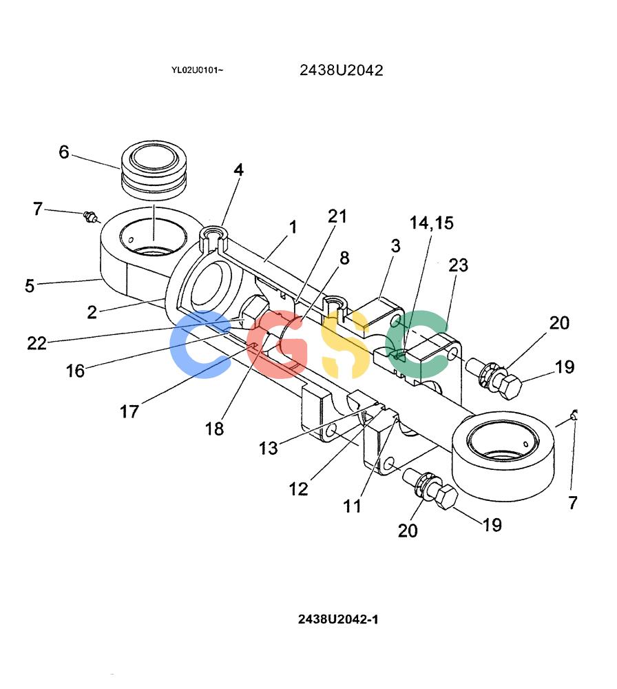 神钢零件查询(ED190LC-6E) - BLADE RUNNER EXCAVATOR/DOZER BTW YL03U0136 - YL03U0292 (1/05-12/06) (07-046) - TILT, CYLINDER, ASSY Kobelco