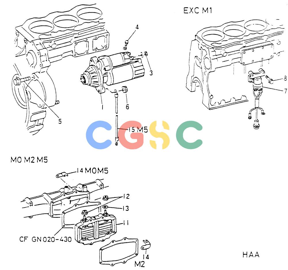 神钢零件查询(6D16-T) - MITSUBISHI DIESEL ENGINE - K907 & MD180LC (1/87-12/06) (04-001) - STARTER GENERAL Kobelco
