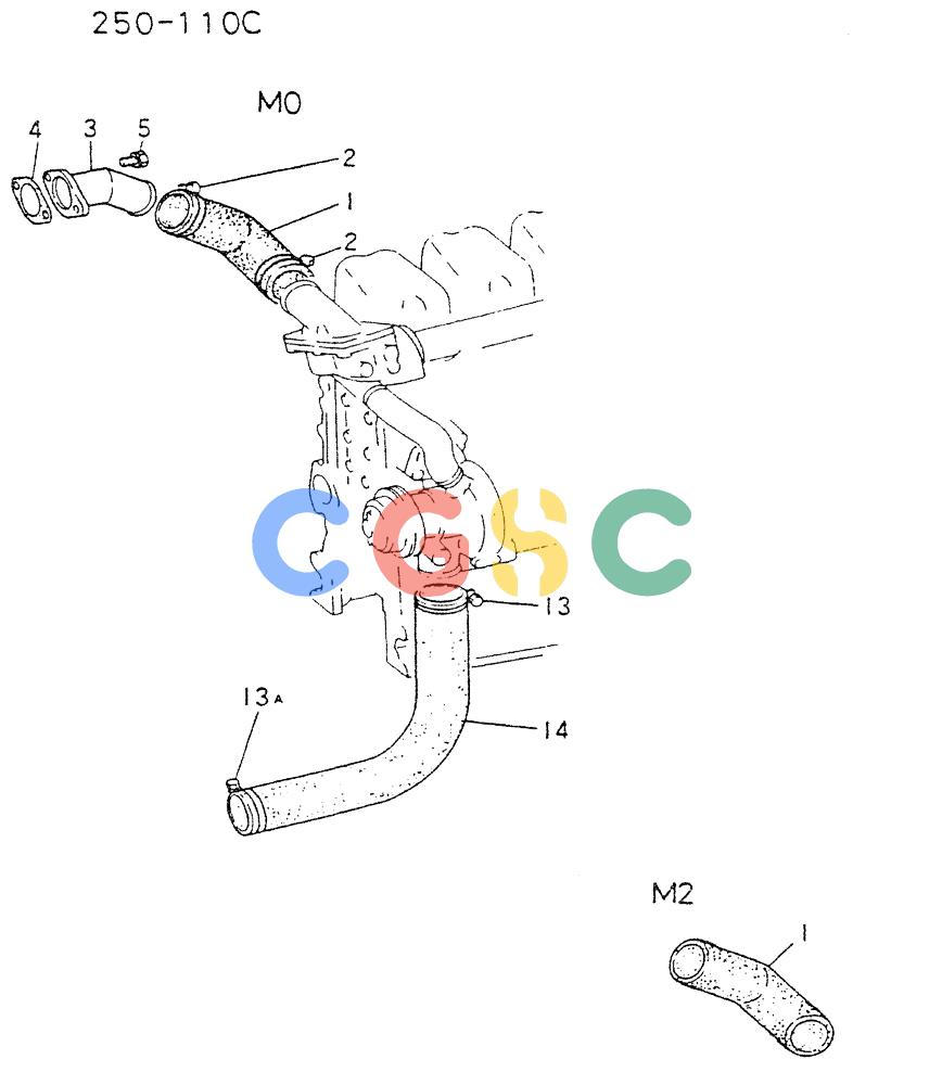 神钢零件查询(6D22CT) - MITSUBISHI DIESEL ENGINE - K909A, K910, K912 & K935 (1/76-12/06) (06-002) - RADIATOR HOSE Kobelco