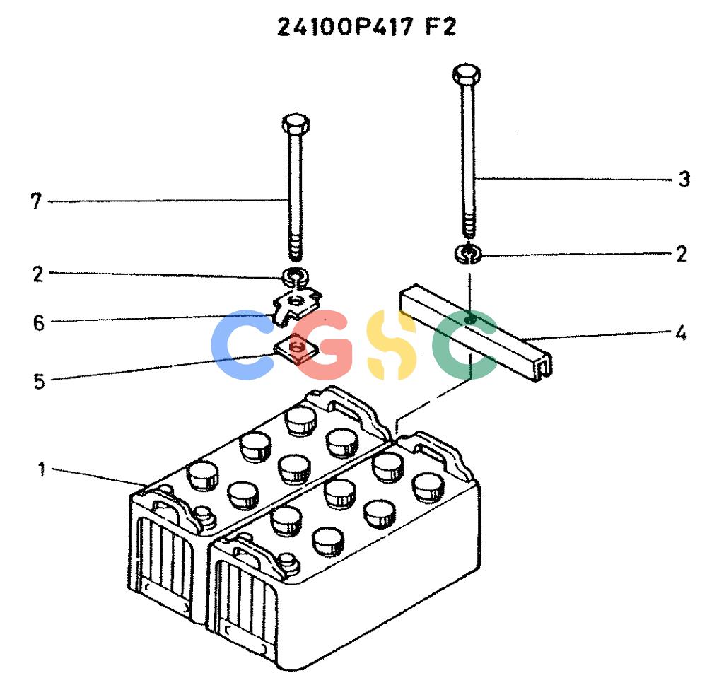 神钢零件查询(K935) - EXCAVATOR BTW L70106 - L70166, LU0067 (1/76-12/03) (01-006) - MOUNT ASSY, BATTERY, P/N 24100P417F2 Kobelco