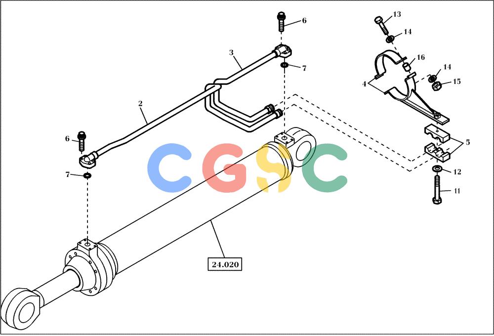 纽荷兰零件查询(EC240) - CRAWLER EXCAVATOR (5/00-) (20.600[003]) - HYDRAULIC SYSTEM BOOM CYLINDERS RIGHT-HAND (S/N 724002-UP) New Holland Constructuion