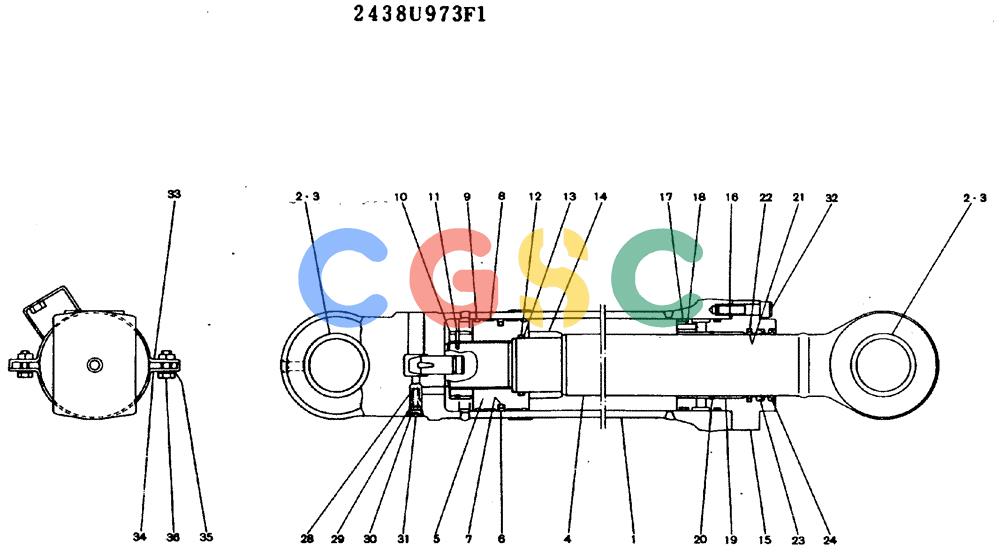 神钢零件查询(MD140BLC) - EXCAVATOR BTW YPU0001 - YPU0300 (1/80-12/06) (11-023) - CYLINDER ASSY (ARM) Kobelco