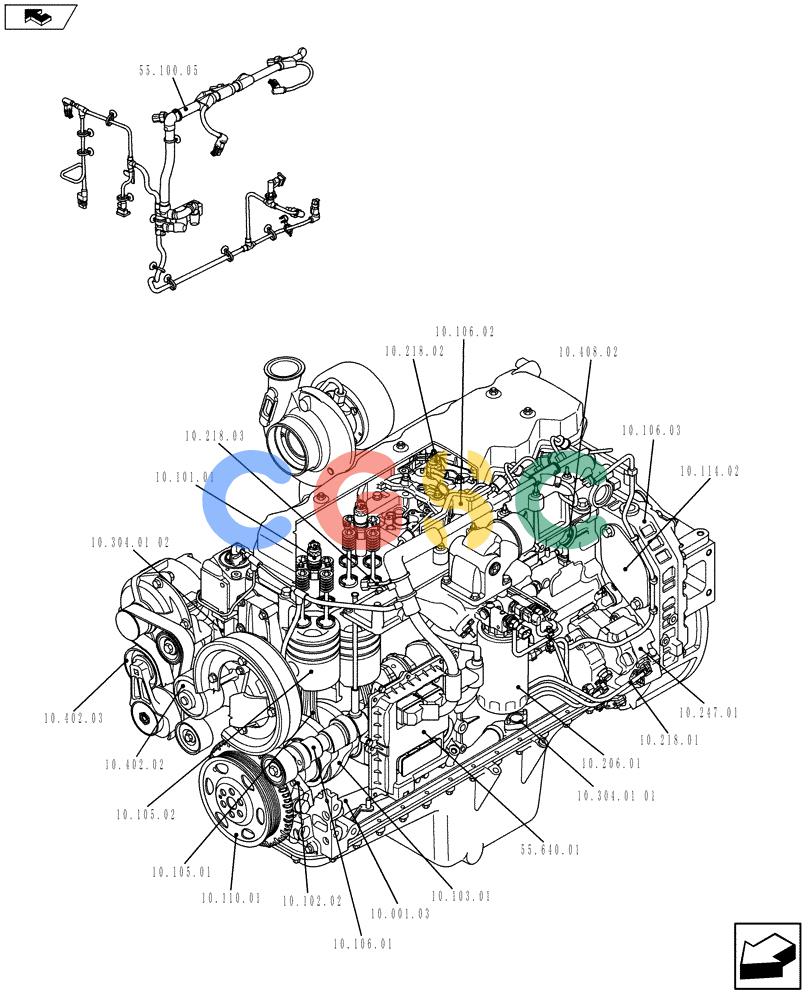 神钢零件查询(F4HFE6131 A005) - ENGINE 5801425077 - 84387924 (1/11-) (10.000.01[01]) - ENGINE Kobelco