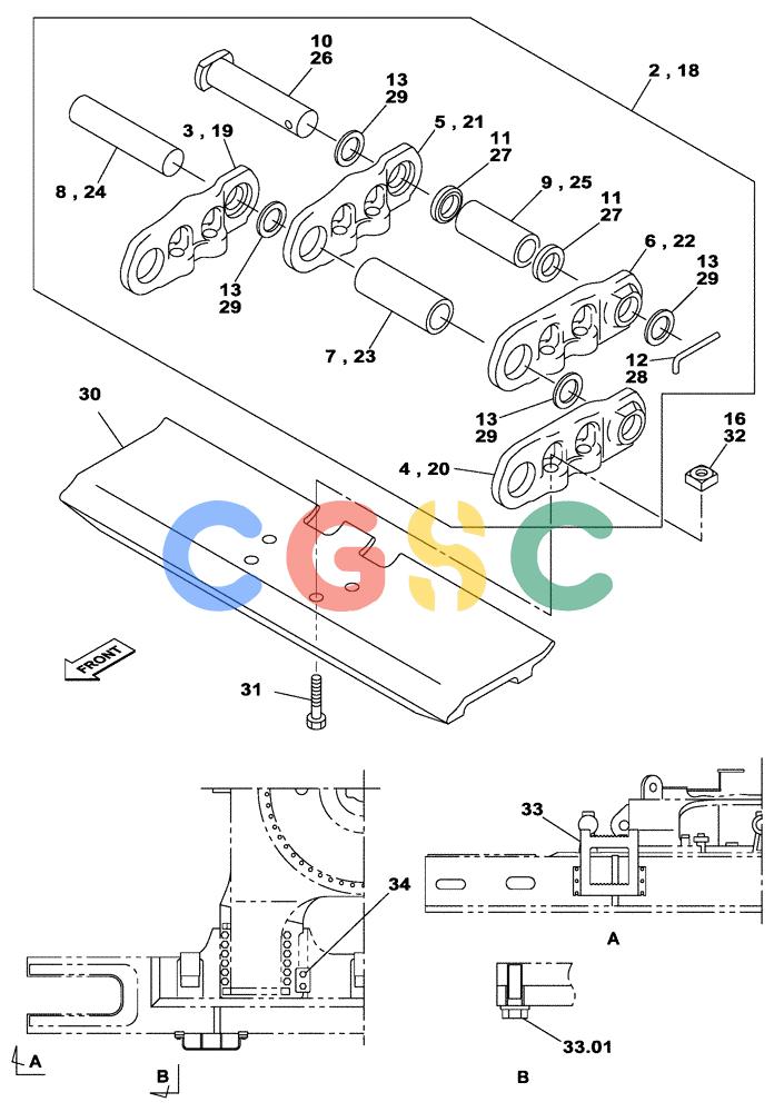 纽荷兰零件查询(E805) - CRAWLER EXCAVATOR TIER 3 (7/06-) (05-007-00[01]) - TRACK - FOOTSTEP - 750 MM New Holland Constructuion