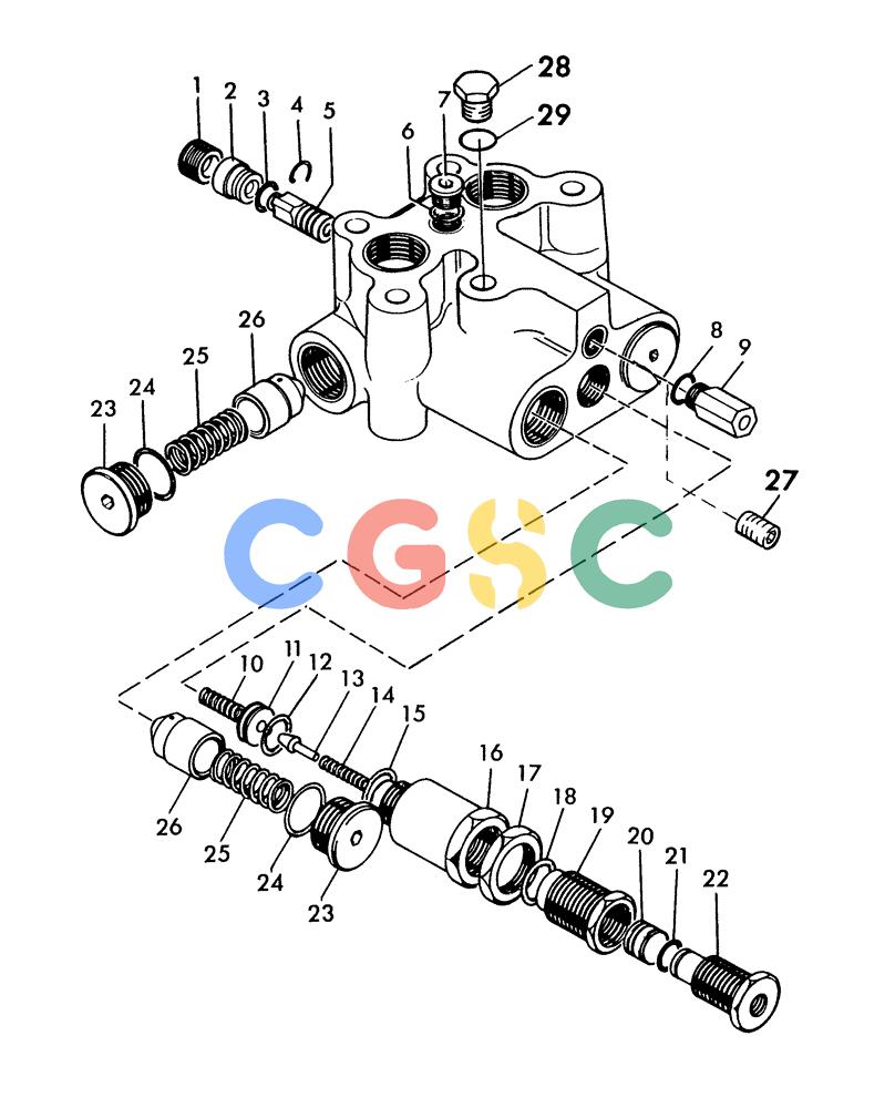 纽荷兰零件查询(H48) - RICHIER EXCAVATOR (1/74-12/84) (05D03) - VALVE ASSEMBLY, SWING EQUALIZER New Holland Constructuion