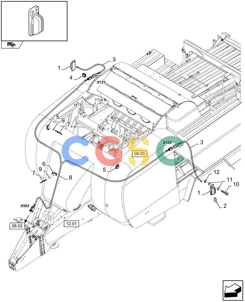 凯斯零件查询(LB433S) - BIG RECTANGULAR BALER (9/08-12/12) (06.11[01]) - SIDE LIGHTS Case Agriculture