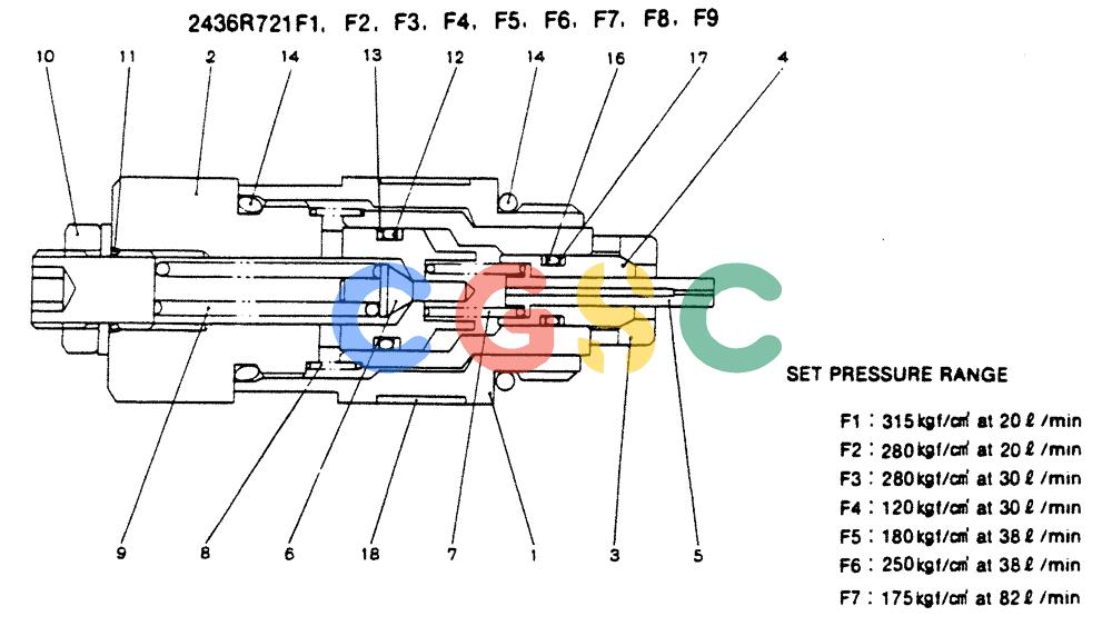 神钢零件查询(SK130LC) - EXCAVATOR BTW YPU1001 - YPU2000 (1/98-12/98) (12-002) - VALVE ASSY OVER LOAD RELIEF Kobelco