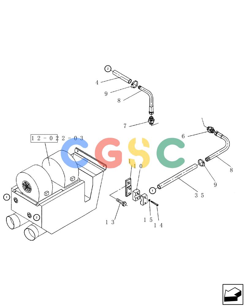 纽荷兰零件查询(CV900) - VIBRATORY ROLLER (9/01-) (12-022-04[01]) - HEATER UNIT New Holland Constructuion