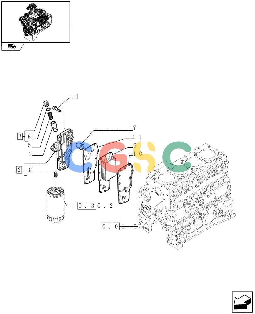 神钢零件查询(F4GE9484A J601) - ENGINE - 504103783 - 920019898 (1/13-) (0.31.5) - HEAT EXCHANGER - ENGINE (504096821) Kobelco