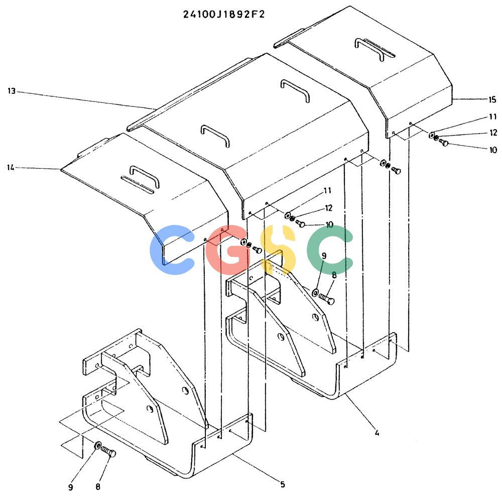 神钢零件查询(K935) - EXCAVATOR BTW L70106 - L70166, LU0067 (1/76-12/03) (08-023) - COVER ASSY, P/N 24100J1892F2 Kobelco