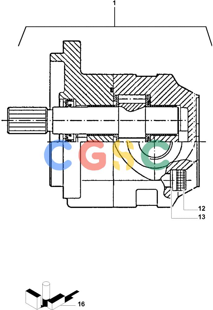纽荷兰零件查询(DC100) - CRAWLER DOZER (N.A. VERSION) (4/00-) (3.435[01]) - EQUIPMENT PUMP DC70 - DC80 - DC100 New Holland Constructuion