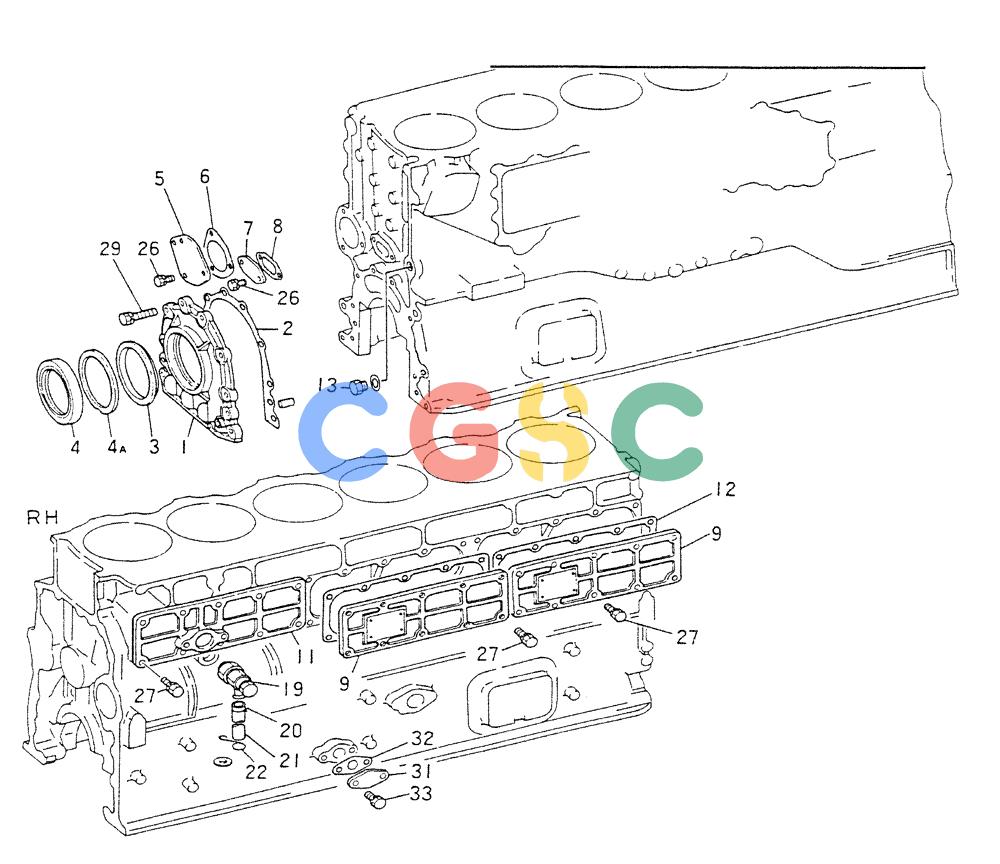 神钢零件查询(6D22-TC) - MITSUBISHI DIESEL ENGINE - K909A, K912A, K916, & K935 (1/76-12/06) (01-020) - ENGINE ATTACHING PARTS Kobelco