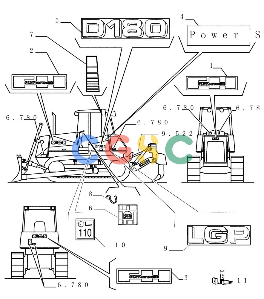 纽荷兰零件查询(DC180LGP) - CRAWLER DOZER (2/01-) (6.782[02]) - TRADE MARK DECALS - N.A. VERSION (03) New Holland Constructuion