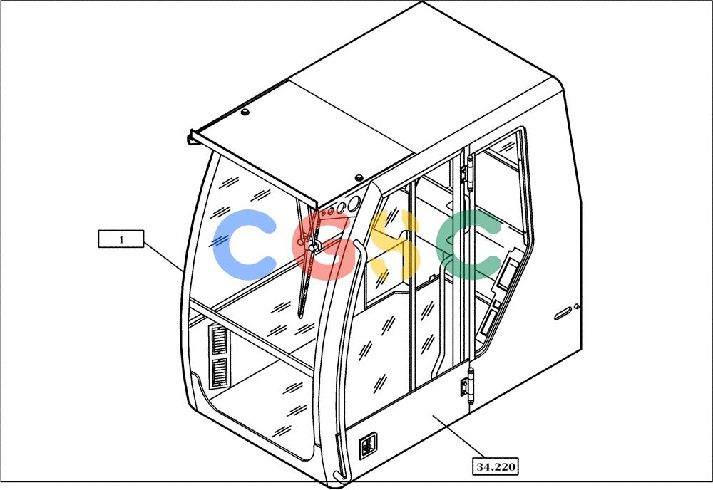 纽荷兰零件查询(EC240) - CRAWLER EXCAVATOR (5/00-) (34.020[001]) - OPERATORS CAB INSTALL.MATERIAL (S/N 724002-UP) New Holland Constructuion