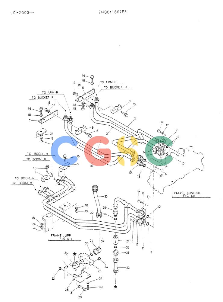 神钢零件查询(K912A) - EXCAVATOR BTW LC-2003 - LC-2016 (1/85-12/03) (04-002) - HYDR LINES, UPP Kobelco