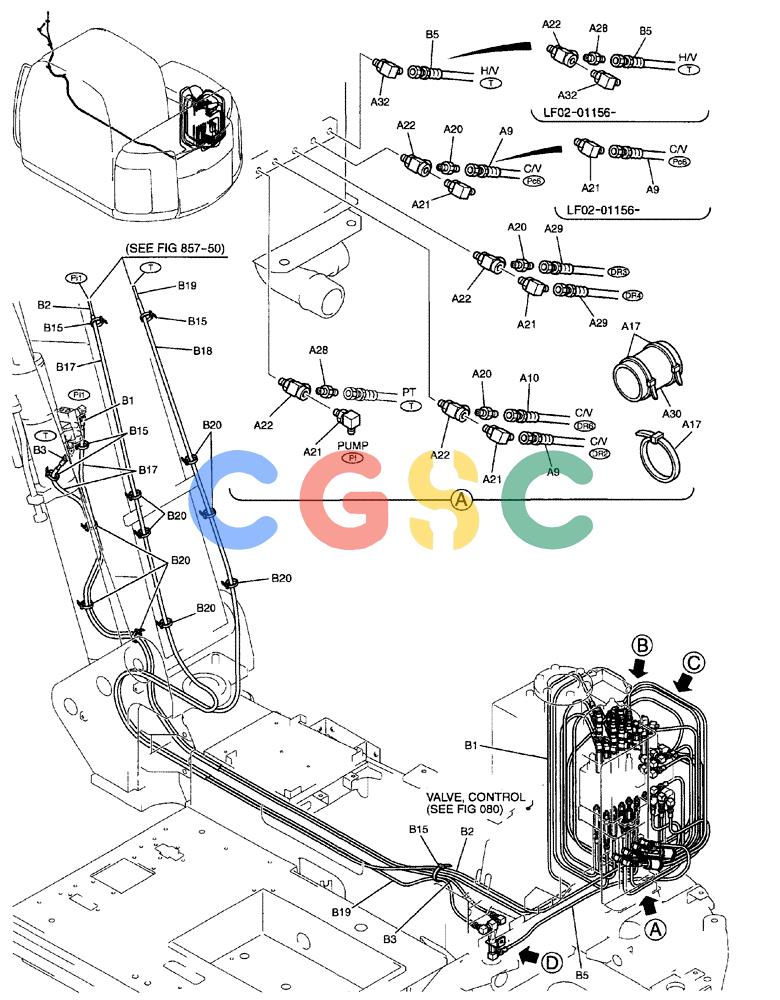 纽荷兰零件查询(EH80) - MIDI CRAWLER EXCAVATOR ASN LF04-02000 (N4TA18001 thru N4TA18010, ASN N5TA18011 -) (NA) (1/ (157) - CONTROL LINES, REMOTE (BOOM AND ARM SAFETY) New Holland Constructuion