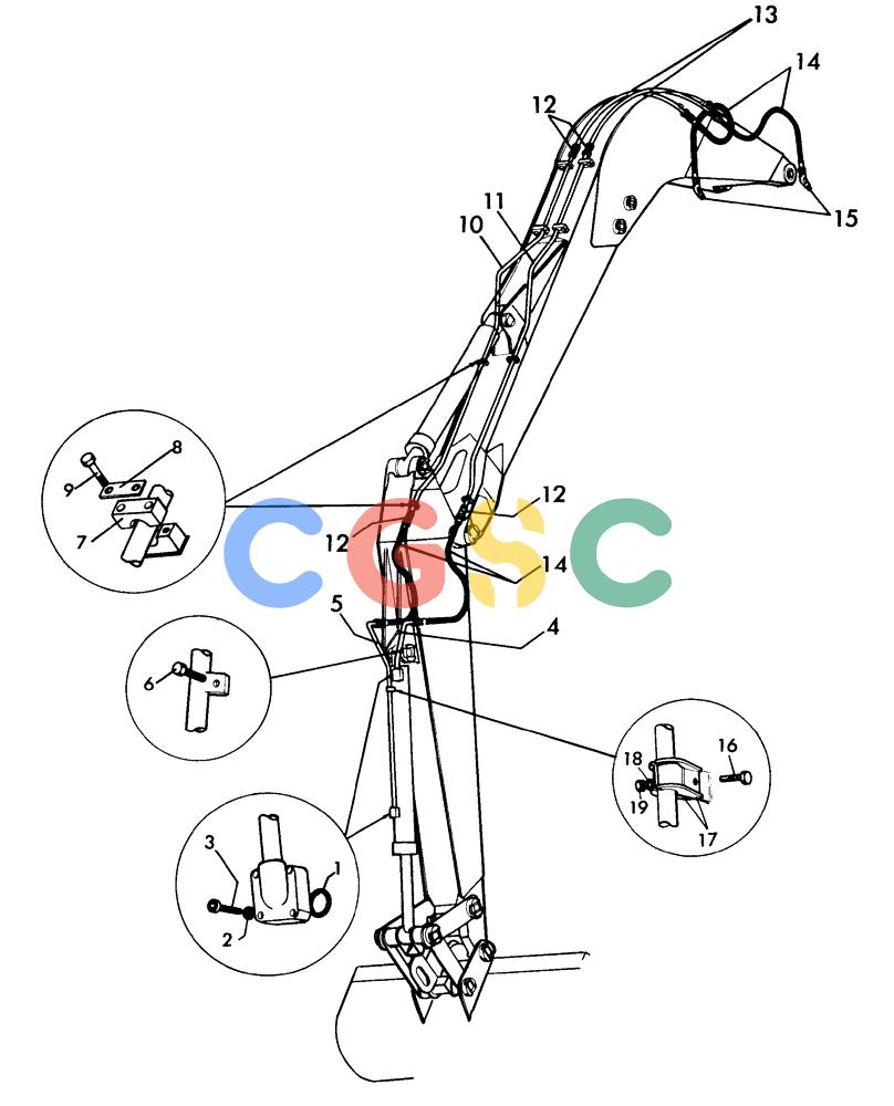 纽荷兰零件查询(H48) - RICHIER EXCAVATOR (1/74-12/84) (05H02) - BUCKET HYDRAULIC CIRCUIT, ON EQUIPMENT New Holland Constructuion