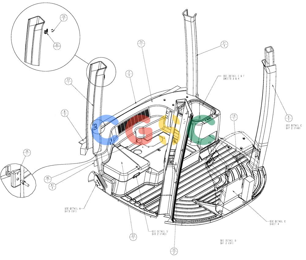 凯斯零件查询(FLX3510) - FLOATER (8/04-8/06) (01-016[01]) - INTERIOR TRIM, DELUXE Case Agriculture
