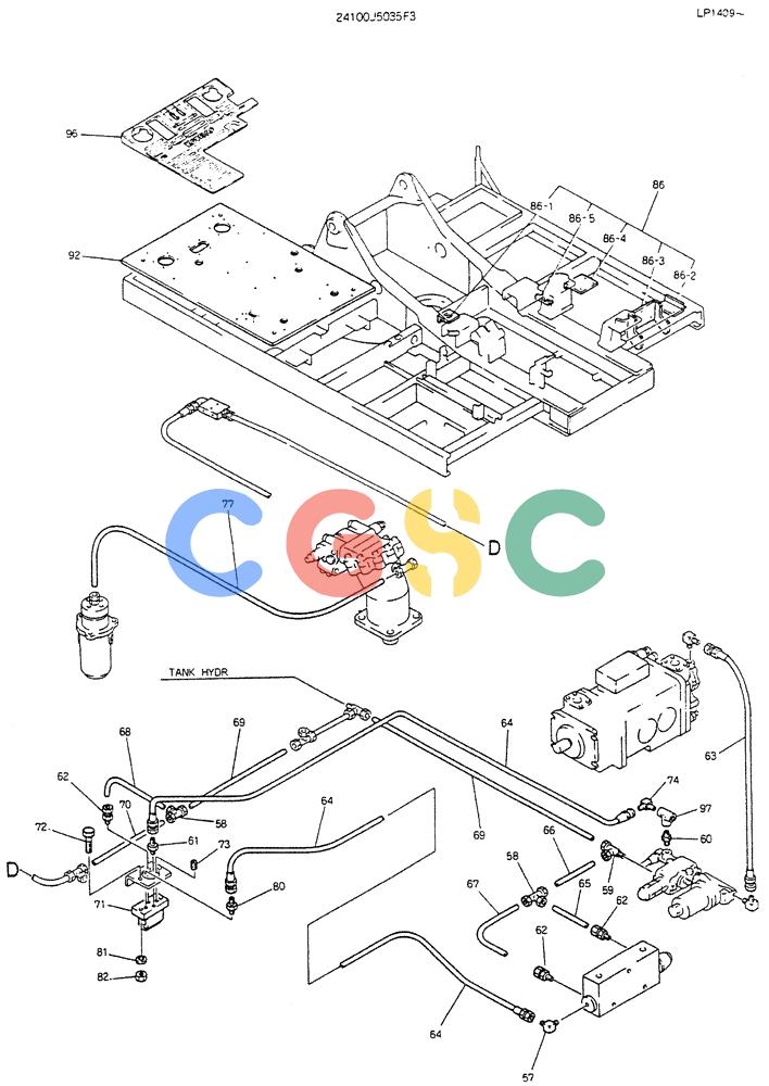 神钢零件查询(K905LC) - EXCAVATOR BTW YP0115 - YP0301 (1/85-12/03) (09-018[02]) - CONTROL ASSY (DOZER) 24100J5035F3 Kobelco