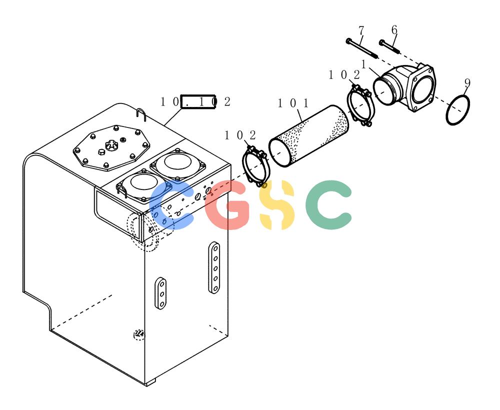 纽荷兰零件查询(EC215) - CRAWLER EXCAVATOR (11/99-) (20.260[001]) - OIL SUCTION SYSTEM (S/N 721501-721501/721662-UP) New Holland Constructuion