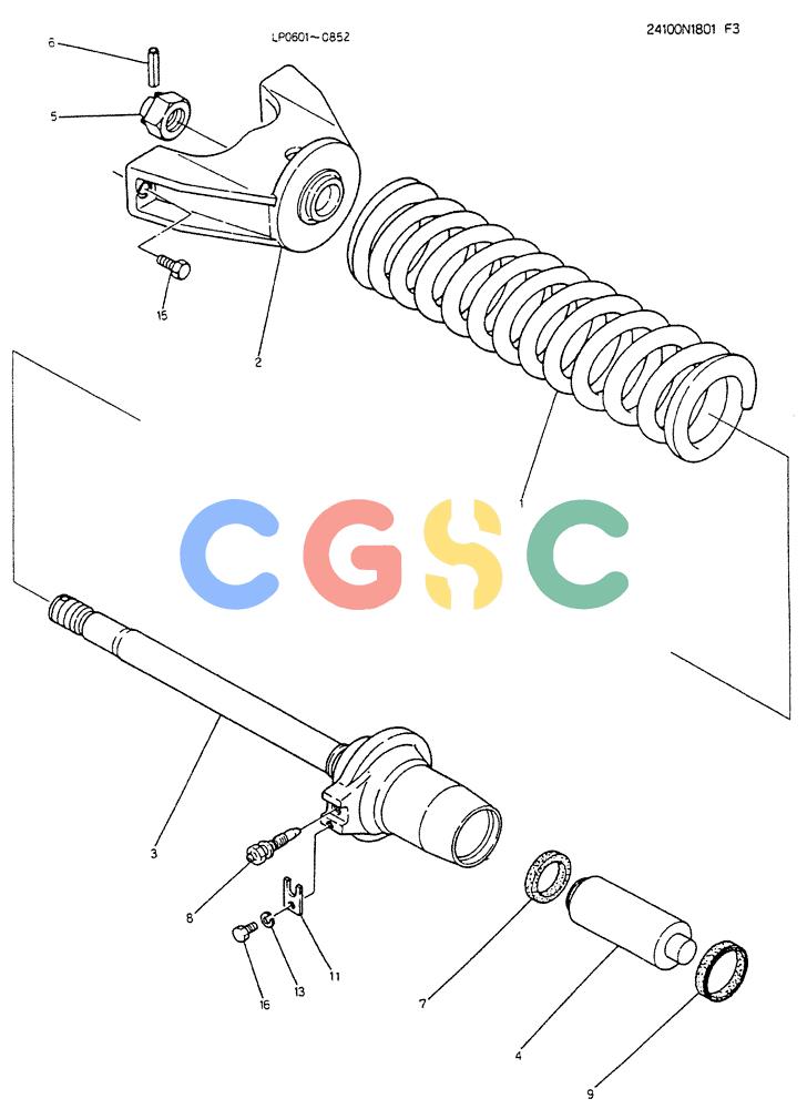神钢零件查询(K905LC) - EXCAVATOR BTW YP0115 - YP0301 (1/85-12/03) (05-008) - SPRING ASSY TRACK(24100N1801F3) Kobelco