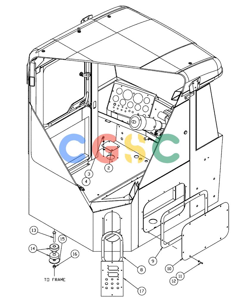 凯斯零件查询(FLX3300B) - FLOATER - 2002 (9/02-10/03) (01-014) - CAB AND PANEL MOUNTING Case Agriculture
