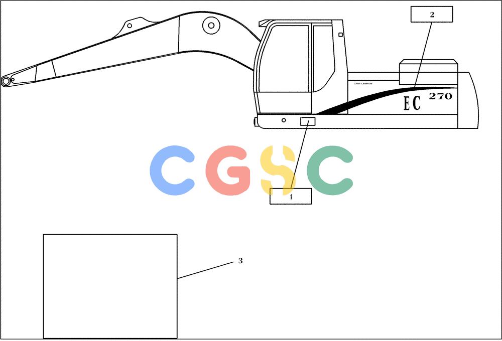 纽荷兰零件查询(EC270) - CRAWLER EXCAVATOR (7/00-) (91.010[002]) - DECAL KIT (S/N 727002-UP) New Holland Constructuion