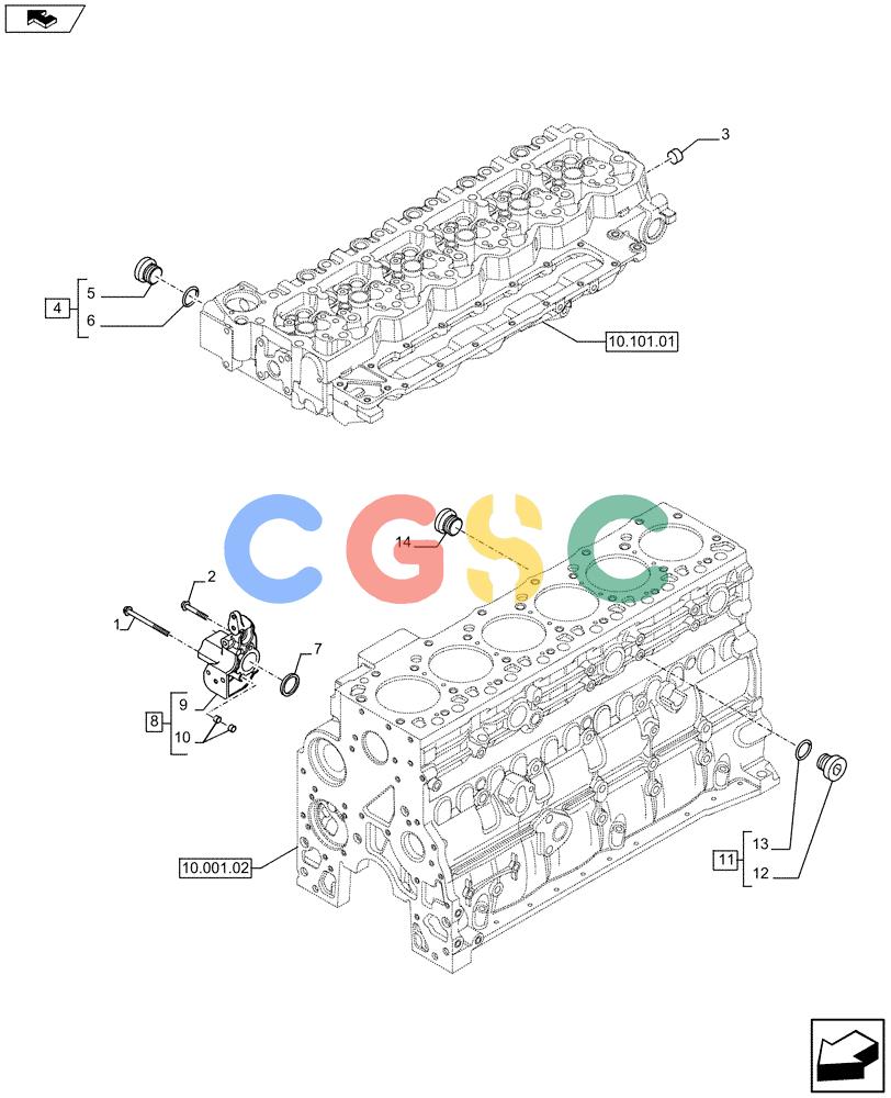 神钢零件查询(F4HFE613T A004) - ENGINE 504384900 - 84232924 (3/11-) (10.402.01 01) - PIPING - ENGINE COOLING SYSTEM (2856257 - 2855824 - 2855442) Kobelco
