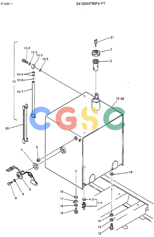 神钢零件查询(MD140BLC) - EXCAVATOR BTW YP1001 - YP1281 (1/80-12/06) (01-007) - TANK ASSY, FUEL Kobelco