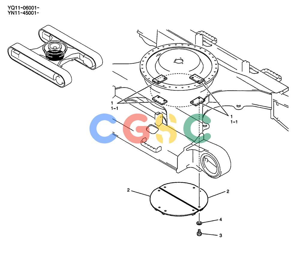 神钢零件查询(200-8) - EXCAVATOR S/N YN11-45001 - (1/06-12/09) (410-02-1) - COVER ASSY, UNDER [HD (DISMANTLE)] Kobelco