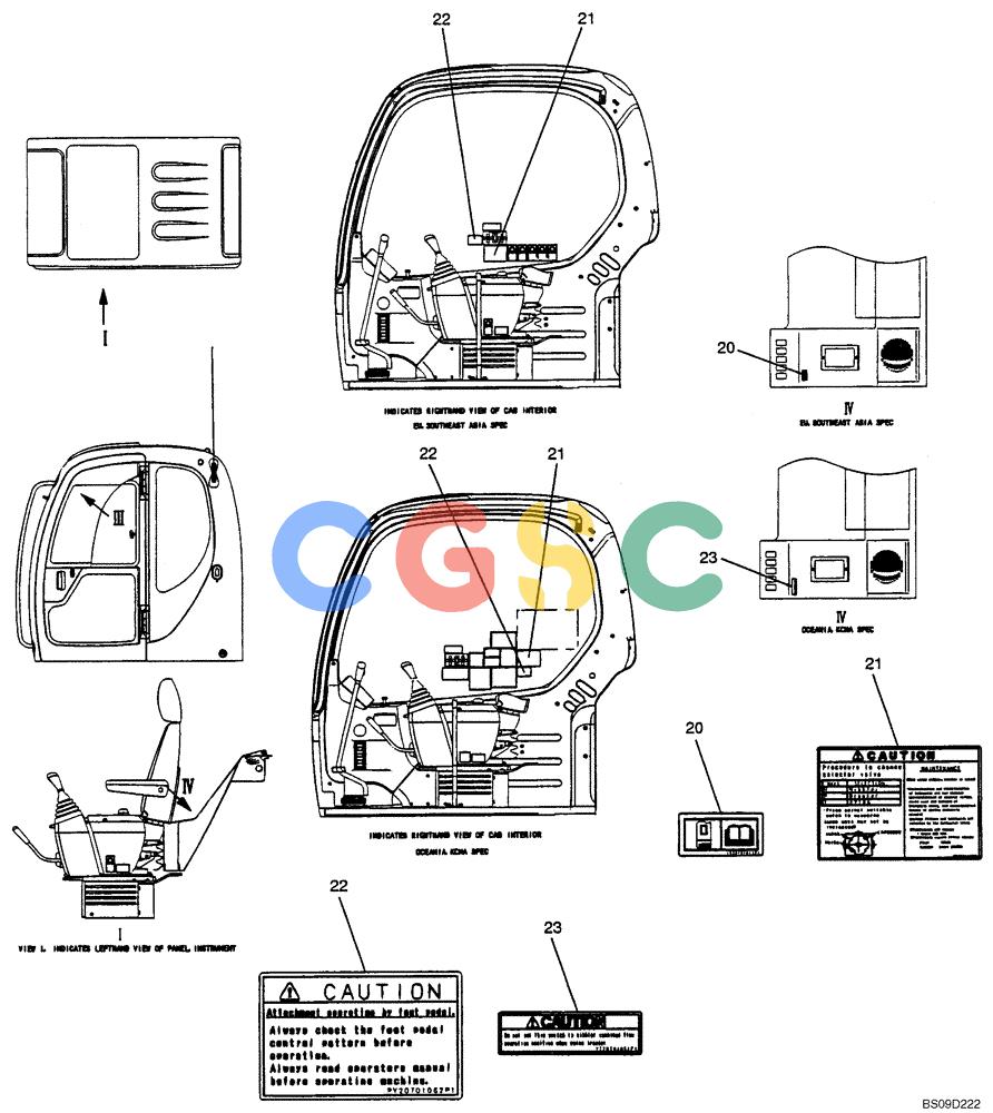 神钢零件查询(NIBBLER) - & BREAKER - SK70SR-1E SHORT RADIUS EXCAVATOR ASN YT02-04001 (4/03-12/04) (07-003[00]) - NAME PLATE INSTALLATION (CAB) (NIBBLER & BREAKER), (YT22T00055F4 & YT22T00055F5) Kobelco