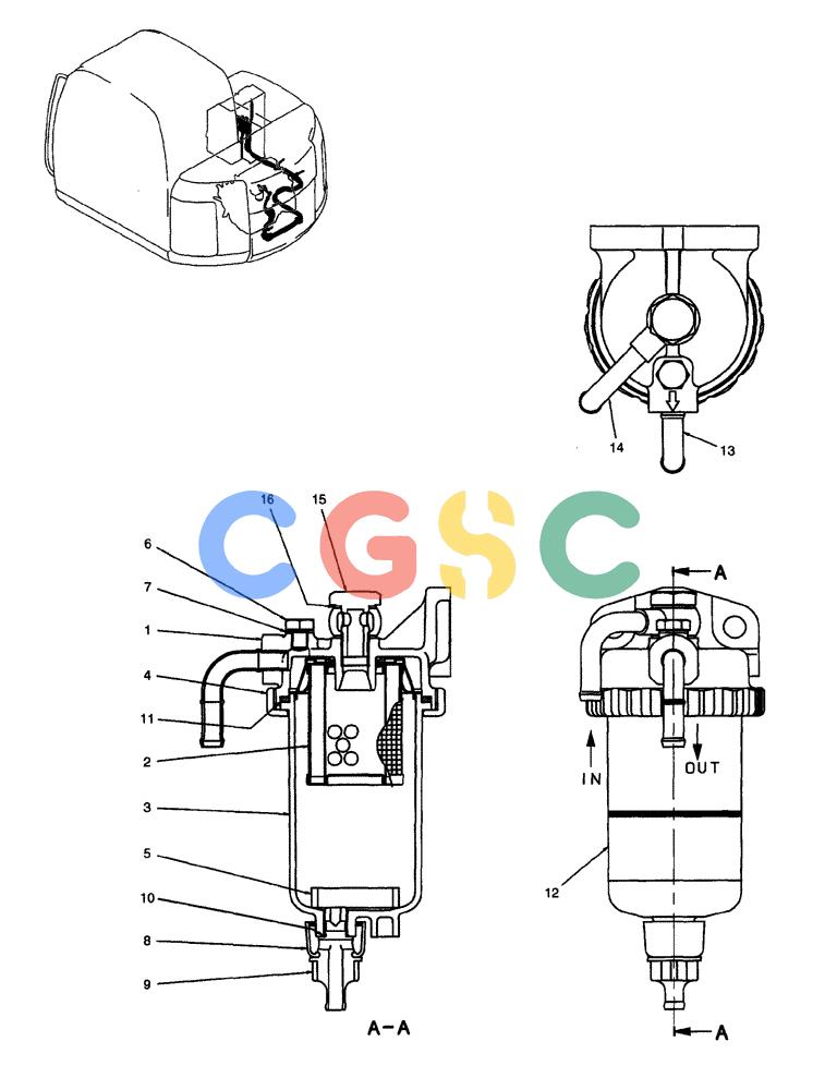 纽荷兰零件查询(E70) - MIDI CRAWLER EXCAVATOR (NA) (1/06-) (012) - SEPARATOR ASSEMBLY, WATER New Holland Constructuion