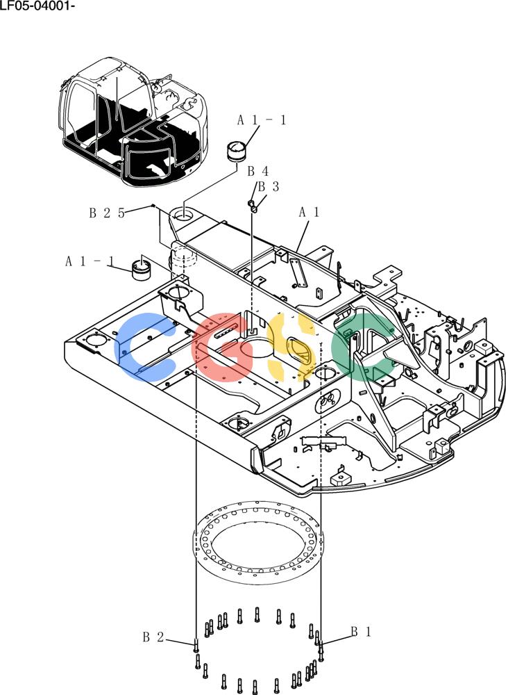 纽荷兰零件查询(E80BMSR) - CRAWLER EXCAVATOR ASN LF05-04001 - (N8TA18060) (010-18[1]) - FRAME ASSY, UPP New Holland Constructuion