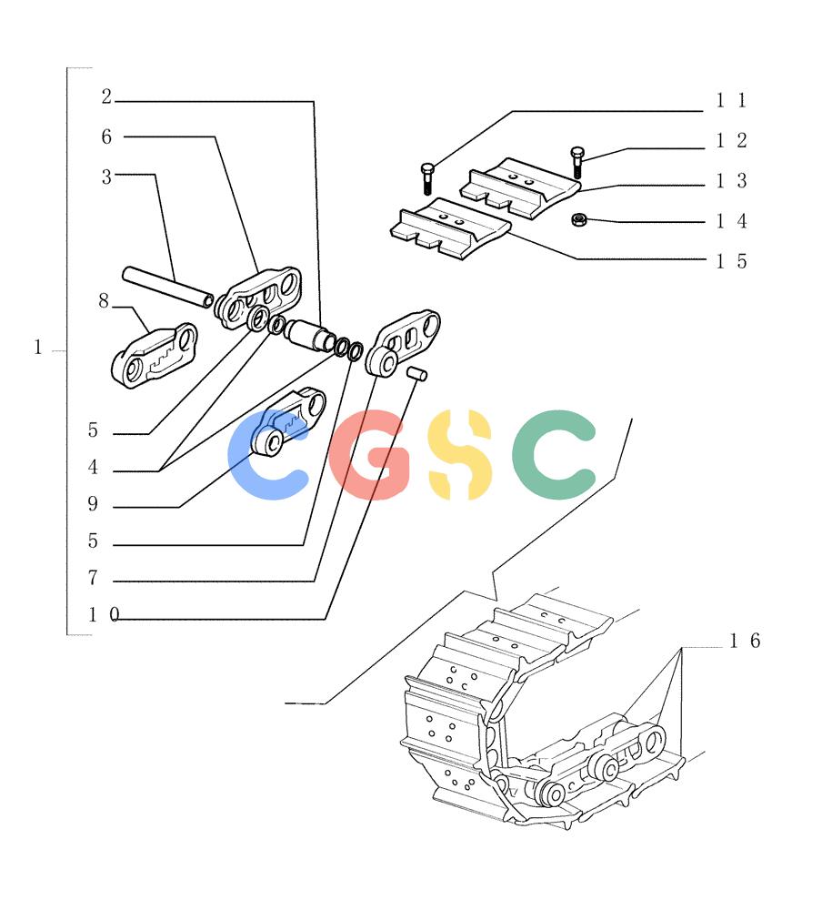 纽荷兰零件查询(D150) - CRAWLER DOZER (1/05-) (9.347[1A]) - SALT TRACK CHAIN - SHOES (1GR.L=500MM) - OPTIONAL CODE 784197021 - VERSION (02) New Holland Constructuion