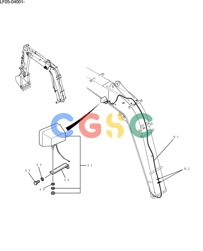 纽荷兰零件查询(E80BMSR) - CRAWLER EXCAVATOR ASN LF05-04001 - (N8TA18060) (570-01-1[1]) - LIGHT INSTAL, BOOM New Holland Constructuion