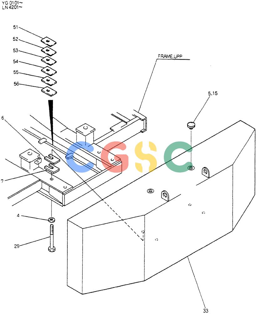 神钢零件查询(K907CLC) - EXCAVATOR BTW YG0101 - YG0500 (1/85-12/03) (01-007) - COUNTER WEIGHT ASSY (FOR EXPORT) Kobelco